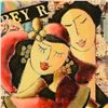 Image 2 : Oz El Hai, "Love Stronger than Time (v4)" Original Mixed Media Painting on Board; Hand Signed; Certi
