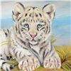 Image 2 : Martin Katon, "Frisky (White Tiger)" Original Oil Painting on Canvas, Hand Signed with Letter of Aut