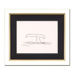 Wyland, "Whale Tail" Framed Original Sketch, Hand Signed with Certificate of Authenticity.