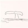 Image 2 : Wyland, "Whale Tail" Framed Original Sketch, Hand Signed with Certificate of Authenticity.