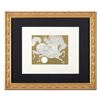 Image 1 : Guillaume Azoulay, "Cranes" Framed Original Pen and Ink Drawing with Hand Laid Gold Leaf, Hand Signe