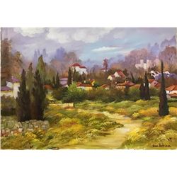 Zina Roitman- Original Oil on Canvas "Village in the Country"