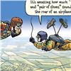 Image 2 : Bizarro! "Parachute" Numbered Limited Edition Hand Signed by creator Dan Piraro; Letter of Authentic
