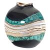 Image 3 : "Large Black Opal Flat Vessel" Hand Blown Glass Vase Sculpture, Hand Signed by GartnerBlade Glass.