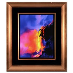Thomas Leung, "Fire Cliffs" Framed Hand Embellished Limited Edition on Canvas, Numbered 39/100 and H