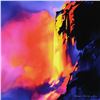 Image 2 : Thomas Leung, "Fire Cliffs" Framed Hand Embellished Limited Edition on Canvas, Numbered 39/100 and H