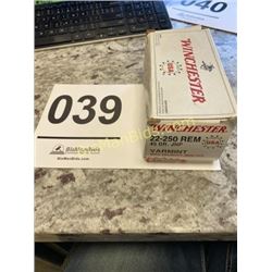 40 Rounds of Winchester 22-250 REM 45 Gr JHP