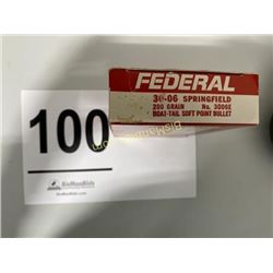 20 Rounds of Federal 30-06 Springfield 200 Grain