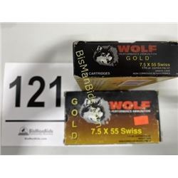 40 Rounds Wolf Performance Gold 7.5x55 Swiss 174