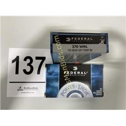 40 Rounds Federal Ammunition 270 WIN 150 Gr Soft