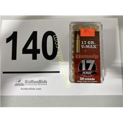 50 Round Hornady 17 HMR 17 Gr V-MAX