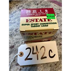25 Plastic Shotgun Shells of Estate Super Sport Competition Target Load 28 Gauge 2 3/4'' #9 Shot