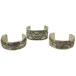 3 Handwrought Silver Bracelets