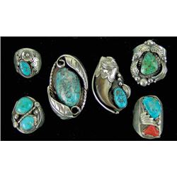 6 Navajo Men's Rings