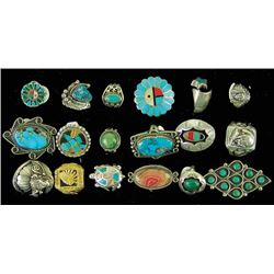 18 Navajo and Zuni Rings