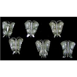 6 Navajo Butterfly Pins - John Silver