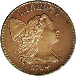 "1794 1C Head of 1794 AU55 PCGS. S-31, R"