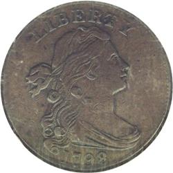 1798 1C Second Hair Style AU50 NGC. S-1