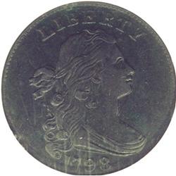 1798 1C Second Hair Style AU53 NGC. S-1