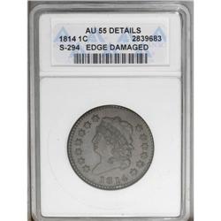 1814 1C Crosslet 4--Edge Damaged--ANACS