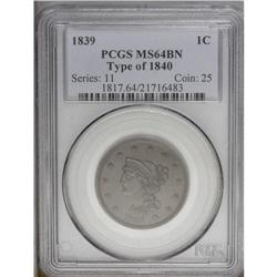 1839 1C Type of 1840 MS64 Brown PCGS. N