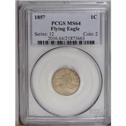 1857 1C MS64 PCGS. This medium brown ne