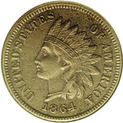 1864 1C L On Ribbon--Struck on a Copper