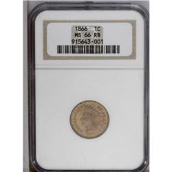 1866 1C MS66 Red and Brown NGC. A satin