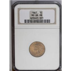 1867 1C MS66 Red and Brown NGC. A nicel