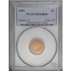 1892 1C MS64 Red PCGS. Sharply struck w