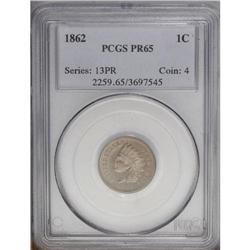 1862 1C PR65 PCGS. The 1862 is the most