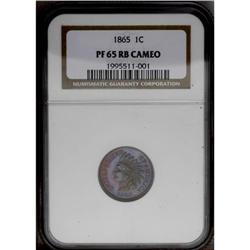 1865 1C PR65 Red and Brown Cameo NGC. P