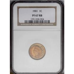 1901 1C PR67 Red and Brown NGC. Bright 