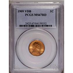 1909 VDB 1C MS67 Red PCGS. Impeccably p
