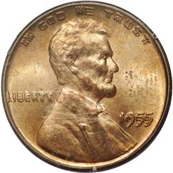 1955/55 1C Doubled Die MS64 Red PCGS. T