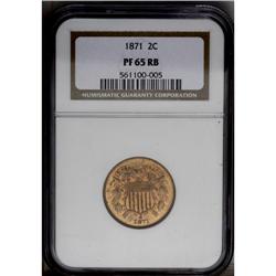 1871 2C PR65 Red and Brown NGC. Glowing