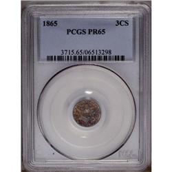 "1865 3CS PR65 PCGS. Vivid orange, elect"