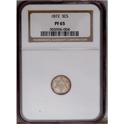 1872 3CS PR65 NGC. Rich golden-brown ma