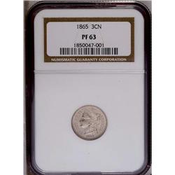 1865 3CN PR63 NGC. The date is broadly 