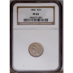 1865 3CN PR63 NGC. The key date of the 