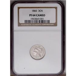 1866 3CN PR64 Cameo NGC. This is an imp