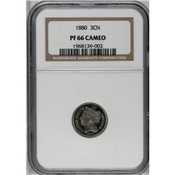 1880 3CN PR66 Cameo NGC. A nice Premium