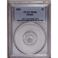 1883 5C MS66 PCGS. Lustrous nickel-gray