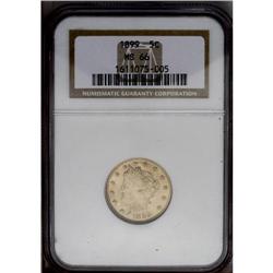 1899 5C MS66 NGC. Dazzling luster exude