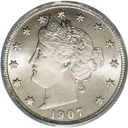 1907 5C MS66 PCGS. Sharply struck overa