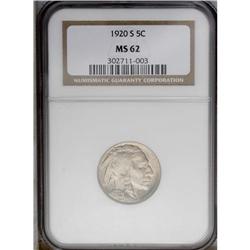1920-S 5C MS62 NGC. The mushy strike is
