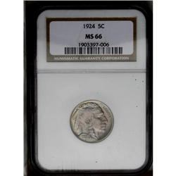 1924 5C MS66 NGC. A sharply struck and 