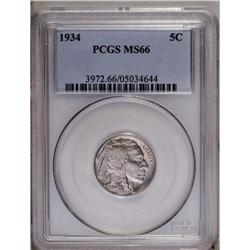 1934 5C MS66 PCGS. A satiny Premium Gem