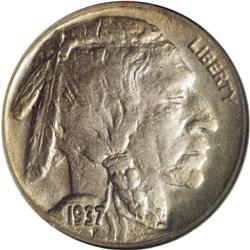 1937-D 5C Three-Legged MS62 NGC. Nearly