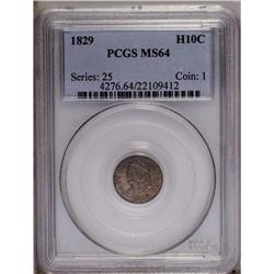 "1829 H10C MS64 PCGS. V-6, LM-5, R.1. Go"